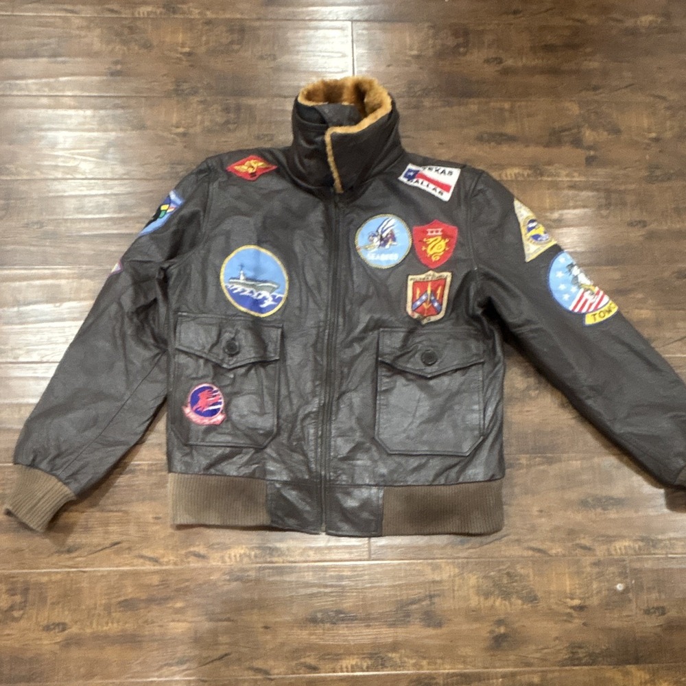 VTG Top Gun G-1 Flight Jacket Tom Cruise PeteMaverick Military Bomber Leather L